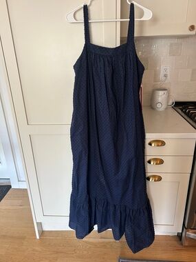 Women's Navy Maxi Sundress with Ruffle Hem